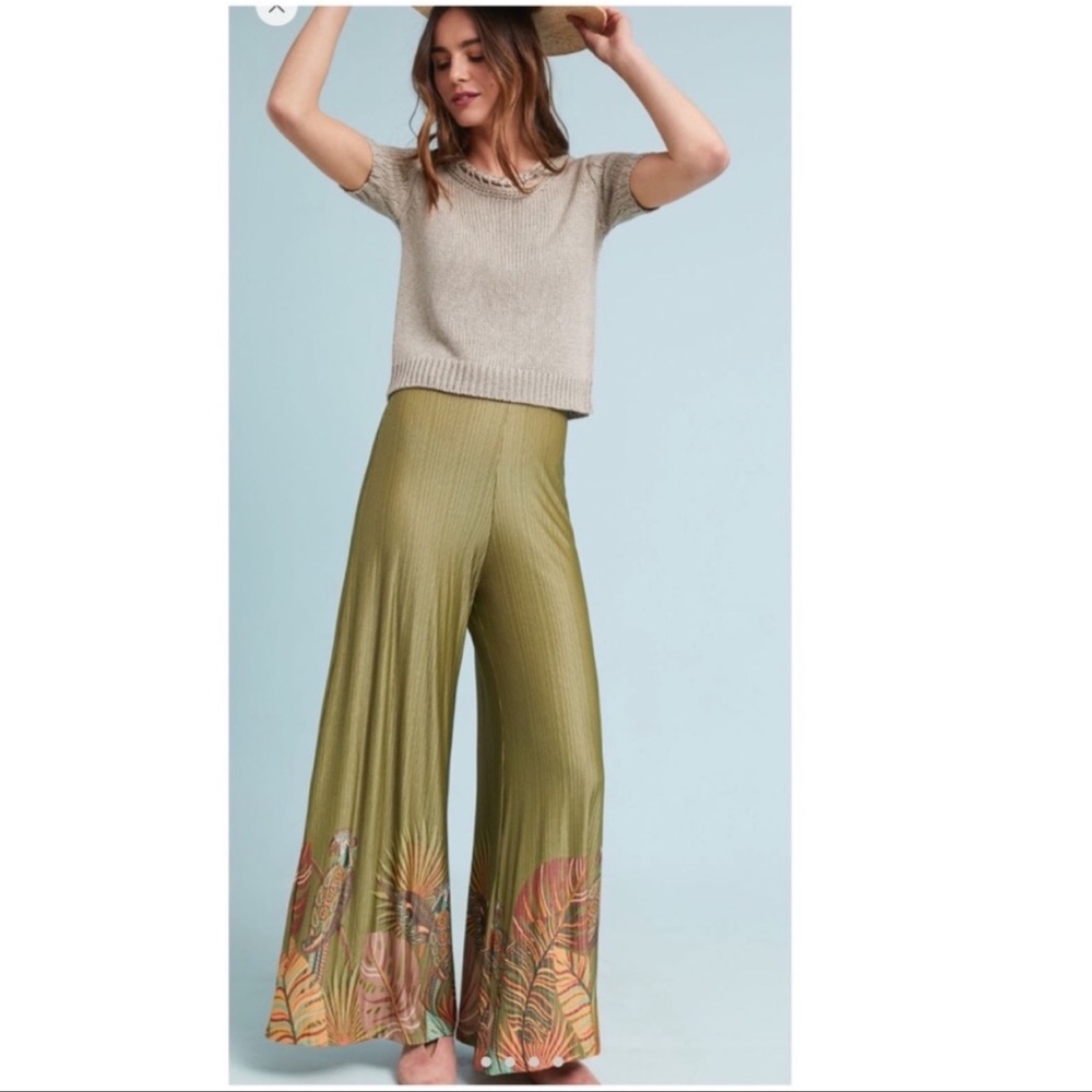 Anthropologie Farm Rio Parrot Print Palazzo Pants